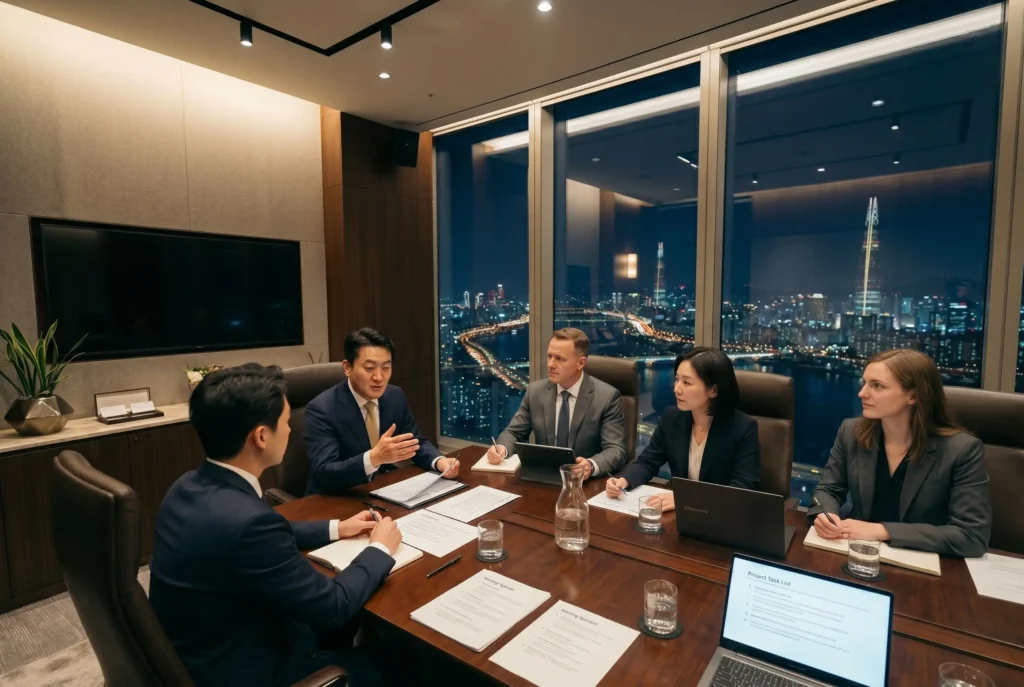 AMP Interpro consulting team meeting room supporting US-Korea business growth