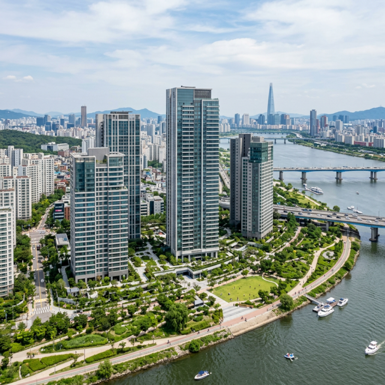 Modern Seoul apartments illustrating jeonse wolse banjeonse rental systems in Korea
